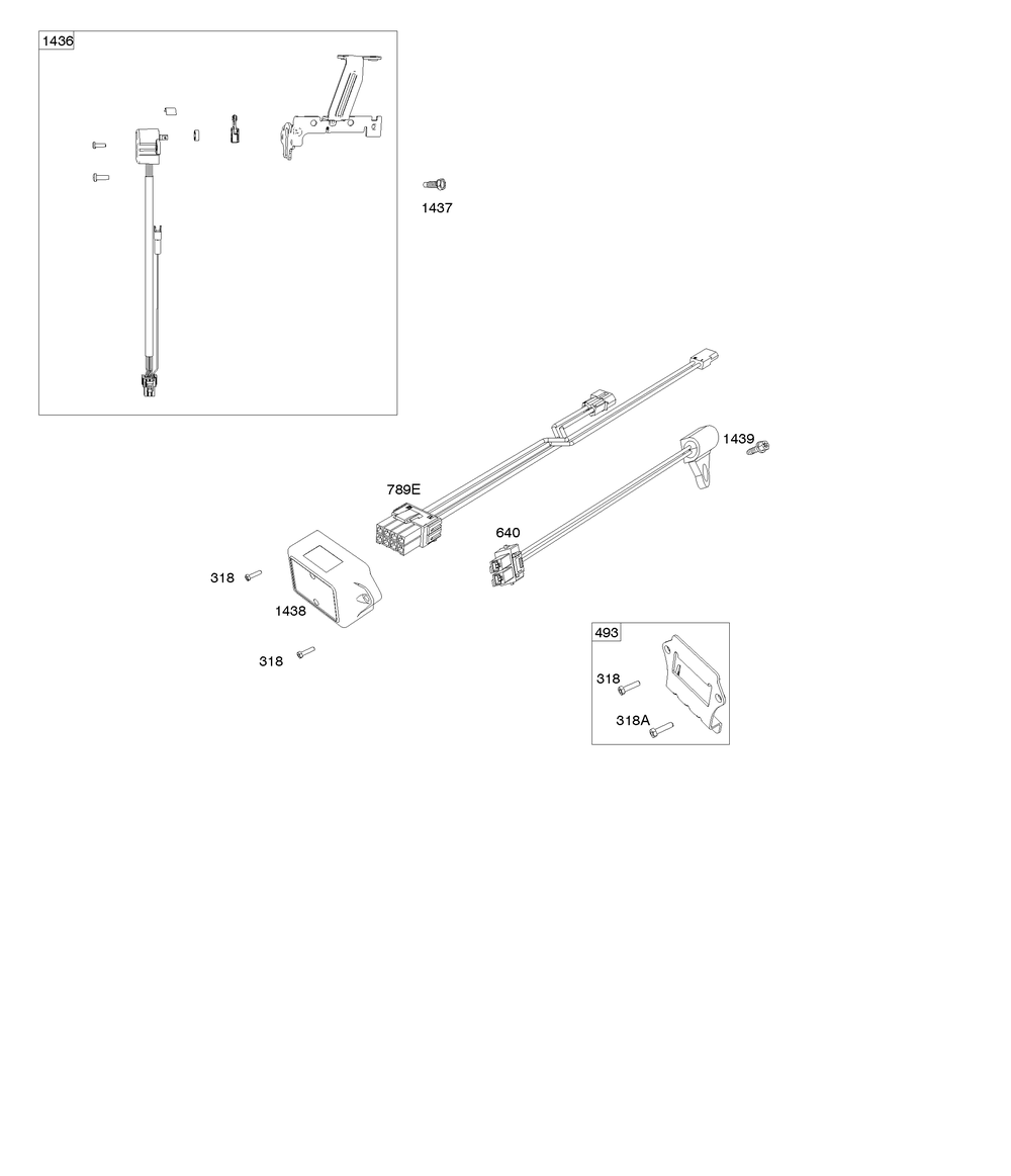 Electronic Fuel Management Diagram and Parts List for 44Q977-0277-B1 400000 - 699999 Briggs and Stratton Engine